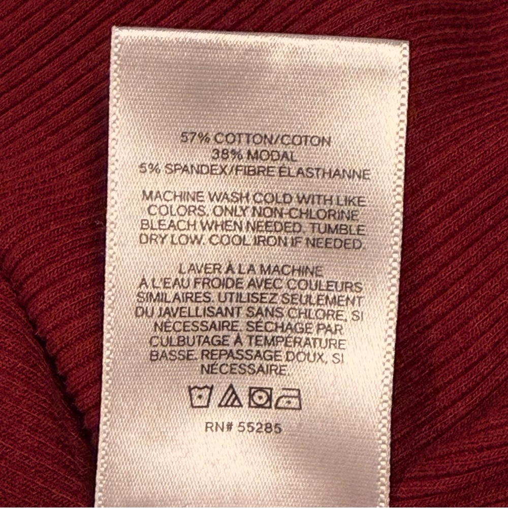 Express Bold Red Ribbed Top - Picture 10 of 11